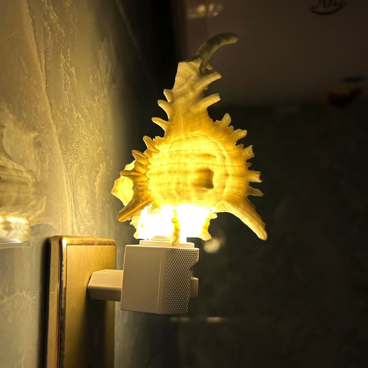 Handmade Mini Sea Urchin Plug-in Lamp